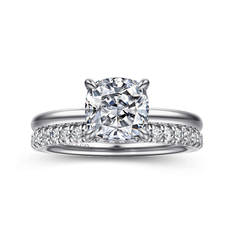 Cari - 14K White Gold Cushion Diamond Engagement Ring - 0.08 ct - Shot 4