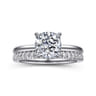 Cari - 14K White Gold Cushion Diamond Engagement Ring - 0.08 ct