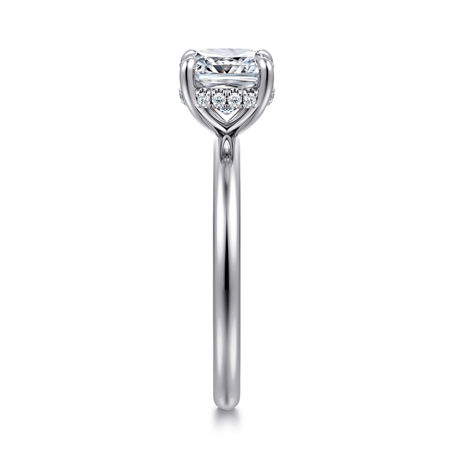 Cari - 14K White Gold Cushion Diamond Engagement Ring - 0.08 ct - Shot 5
