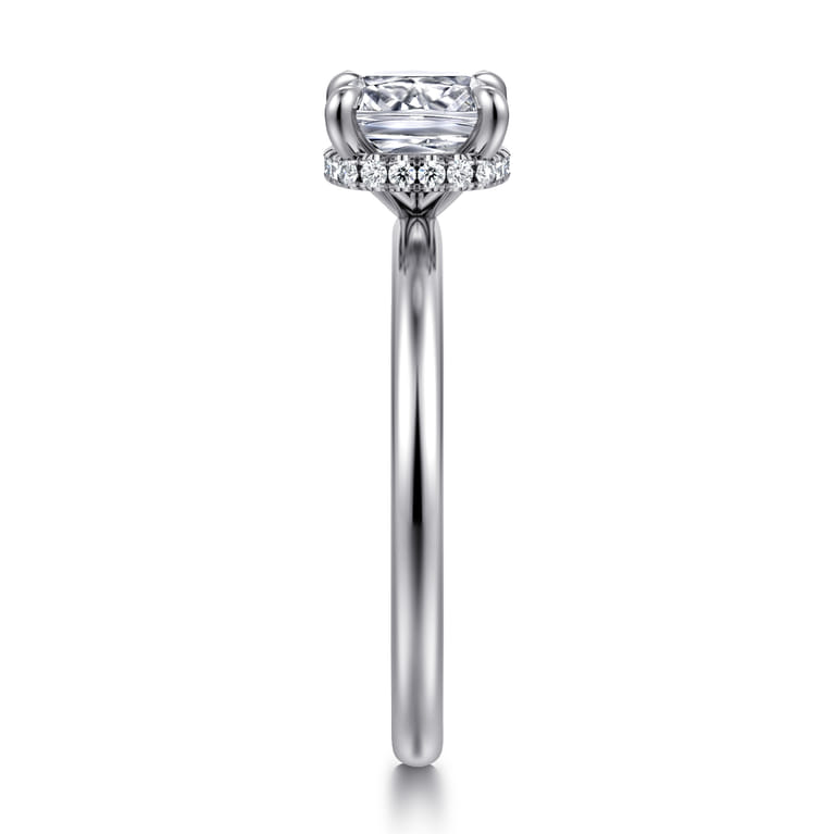 Rainah - 14K White Gold Cushion Diamond Engagement Ring - 0.08 ct - Shot 4