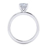 Ady - 14K White Gold Cushion Hidden Halo Diamond Engagement Ring - 0.05 ct