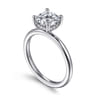 Ady - 14K White Gold Hidden Halo Cushion Diamond Engagement Ring - 0.07 ct