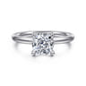 Daniele - 14K White Gold Cushion Cut Solitaire Diamond Engagement Ring - 0.14 ct