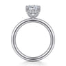 Daniele - 14K White Gold Cushion Cut Solitaire Diamond Engagement Ring - 0.14 ct