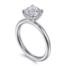 Daniele - 14K White Gold Cushion Cut Solitaire Diamond Engagement Ring - 0.14 ct