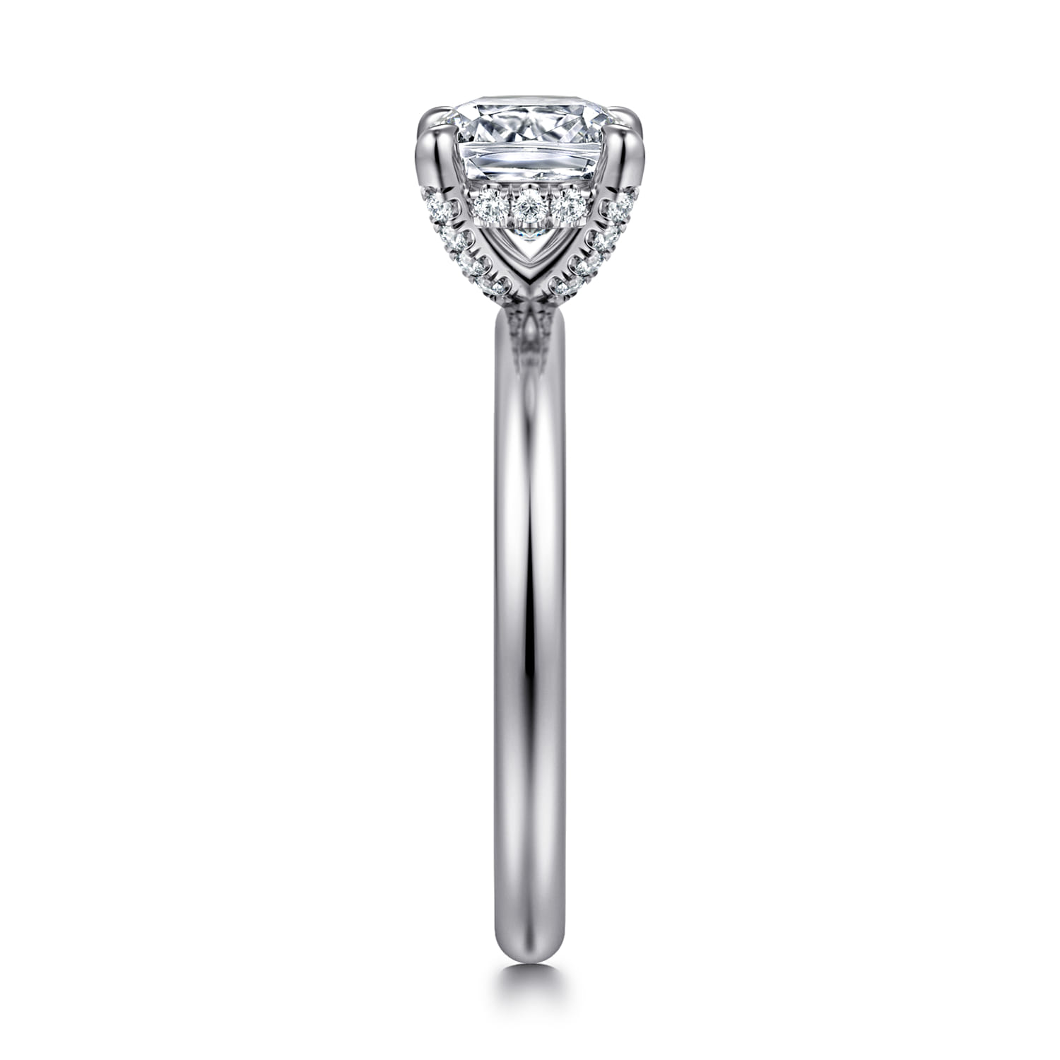 Daniele - 14K White Gold Cushion Cut Solitaire Diamond Engagement Ring - 0.14 ct - Shot 4