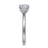Daniele - 14K White Gold Cushion Cut Solitaire Diamond Engagement Ring - 0.14 ct