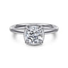 Catallina - 14K White Gold Cushion Bezel Prong Diamond Engagement Ring - 0.16 ct