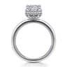 Catallina - 14K White Gold Cushion Bezel Prong Diamond Engagement Ring - 0.16 ct
