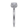Catallina - 14K White Gold Cushion Bezel Prong Diamond Engagement Ring - 0.16 ct