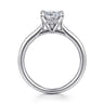 Aure - 14K White Gold Cushion Cut Solitaire Diamond Engagement Ring - 0.05 ct