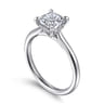 Aure - 14K White Gold Cushion Cut Solitaire Diamond Engagement Ring - 0.05 ct