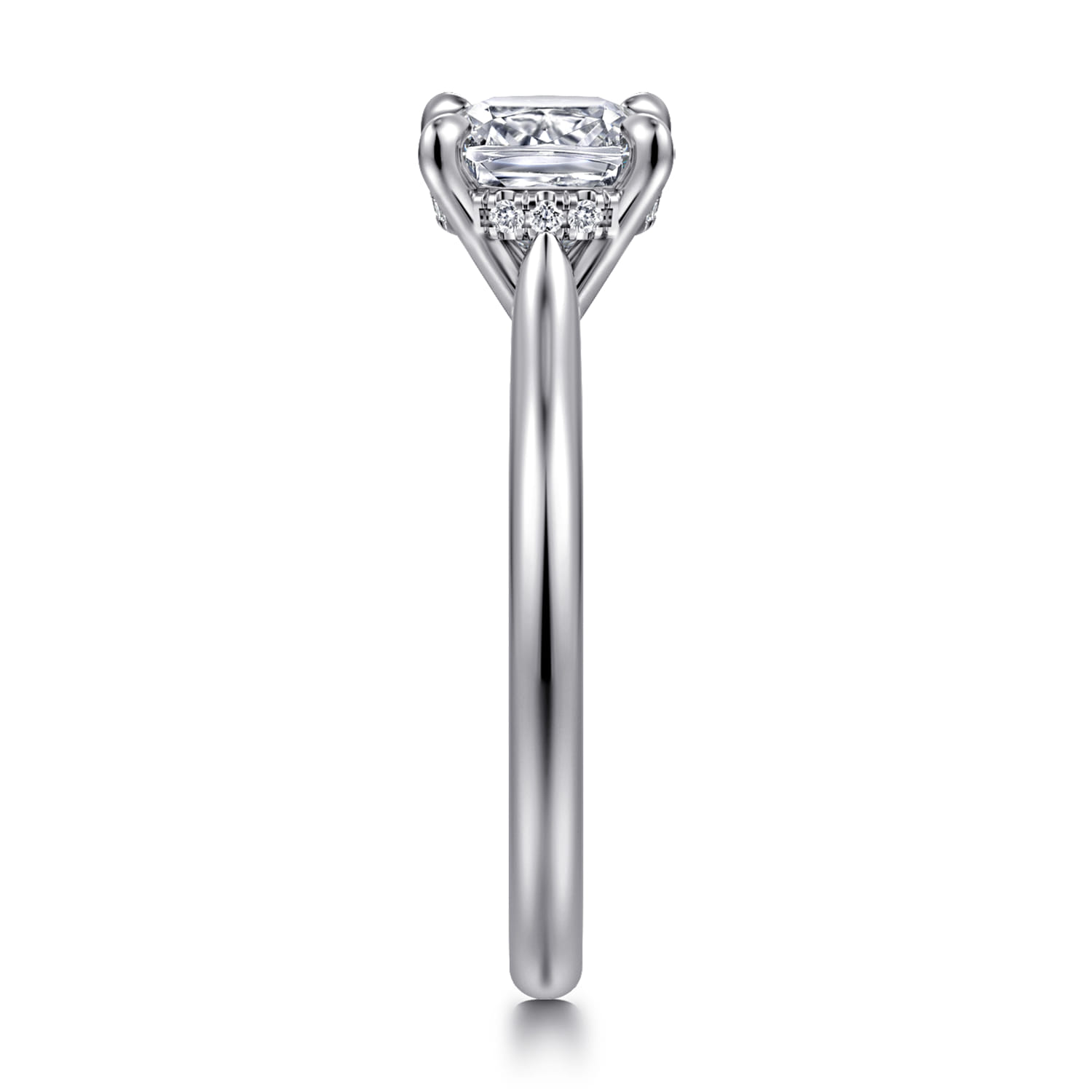 Aure - 14K White Gold Cushion Cut Solitaire Diamond Engagement Ring - 0.05 ct - Shot 4