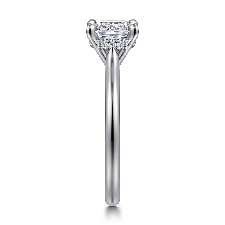 Aure - 14K White Gold Cushion Cut Solitaire Diamond Engagement Ring - 0.05 ct - Shot 4