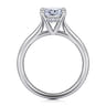Aure - 14K White Gold Cushion Cut Solitaire Diamond Engagement Ring - 0.05 ct