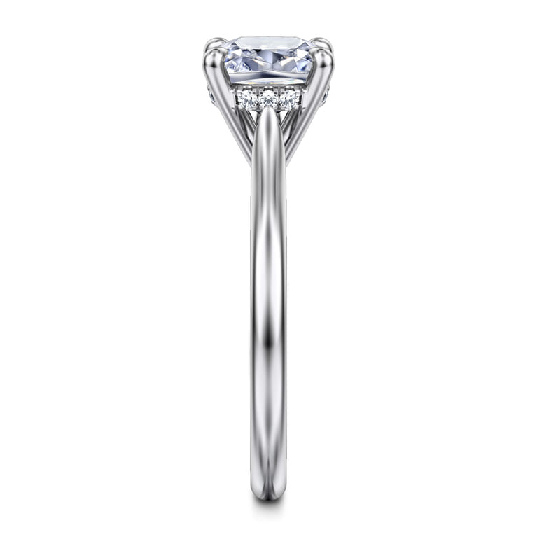 Aure - 14K White Gold Cushion Cut Solitaire Diamond Engagement Ring - 0.05 ct - Shot 5