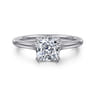 Ericka - 14K White Gold Cushion Cut Diamond Engagement Ring - 0.12 ct