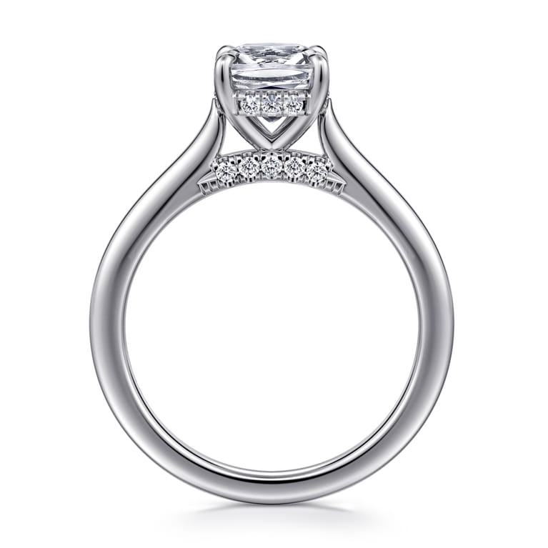 Ericka - 14K White Gold Cushion Cut Diamond Engagement Ring - 0.12 ct - Shot 2