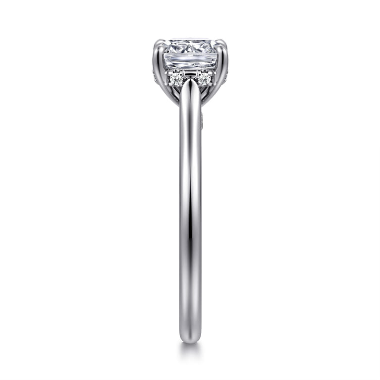 Ericka - 14K White Gold Cushion Cut Diamond Engagement Ring - 0.12 ct - Shot 5