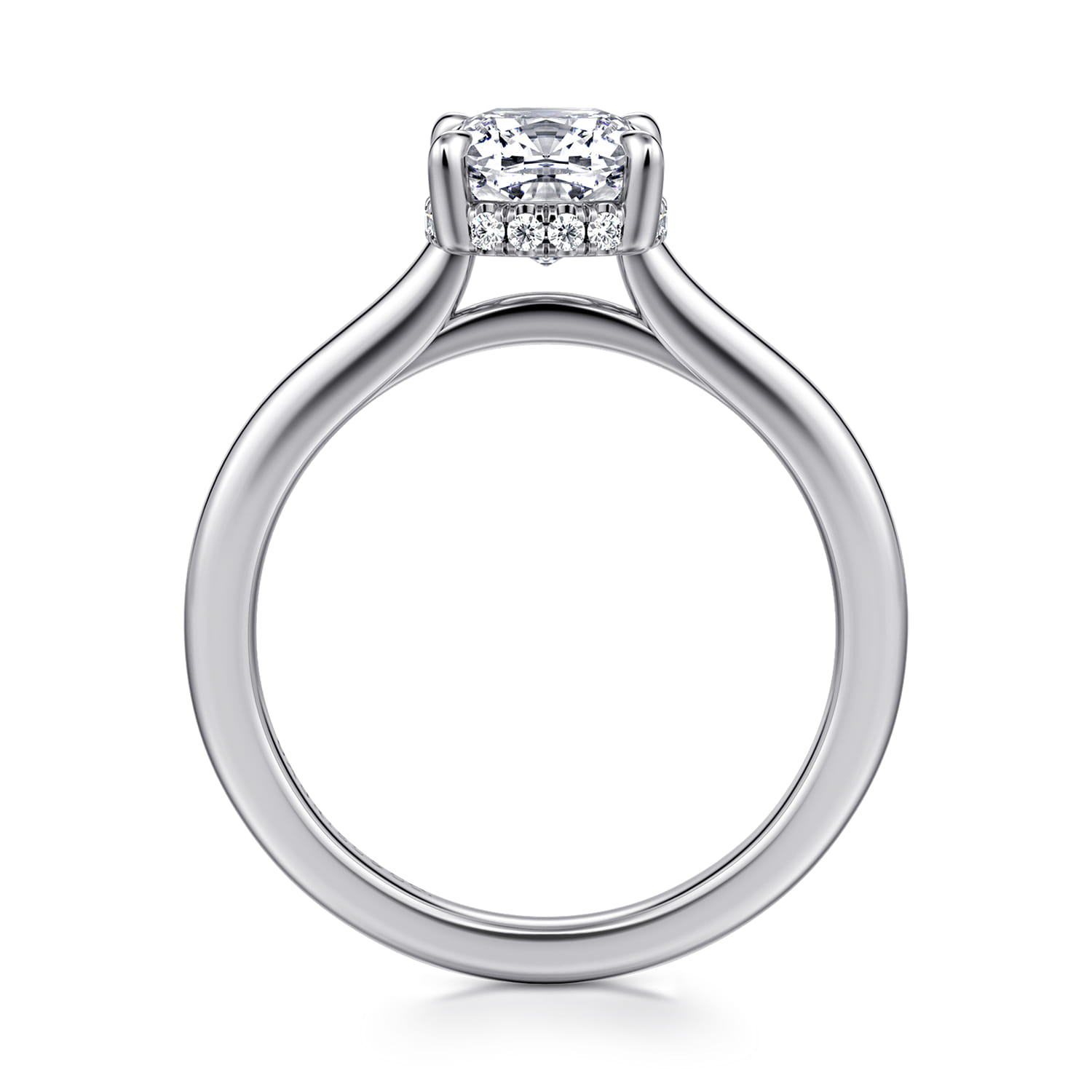 Aldon - 14K White Gold Cushion Diamond Engagement Ring - 0.08 ct - Shot 2