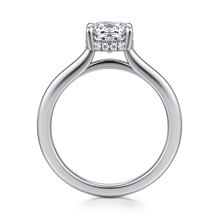 Aldon - 14K White Gold Cushion Diamond Engagement Ring - 0.08 ct - Shot 2