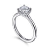 Aldon - 14K White Gold Cushion Diamond Engagement Ring - 0.08 ct