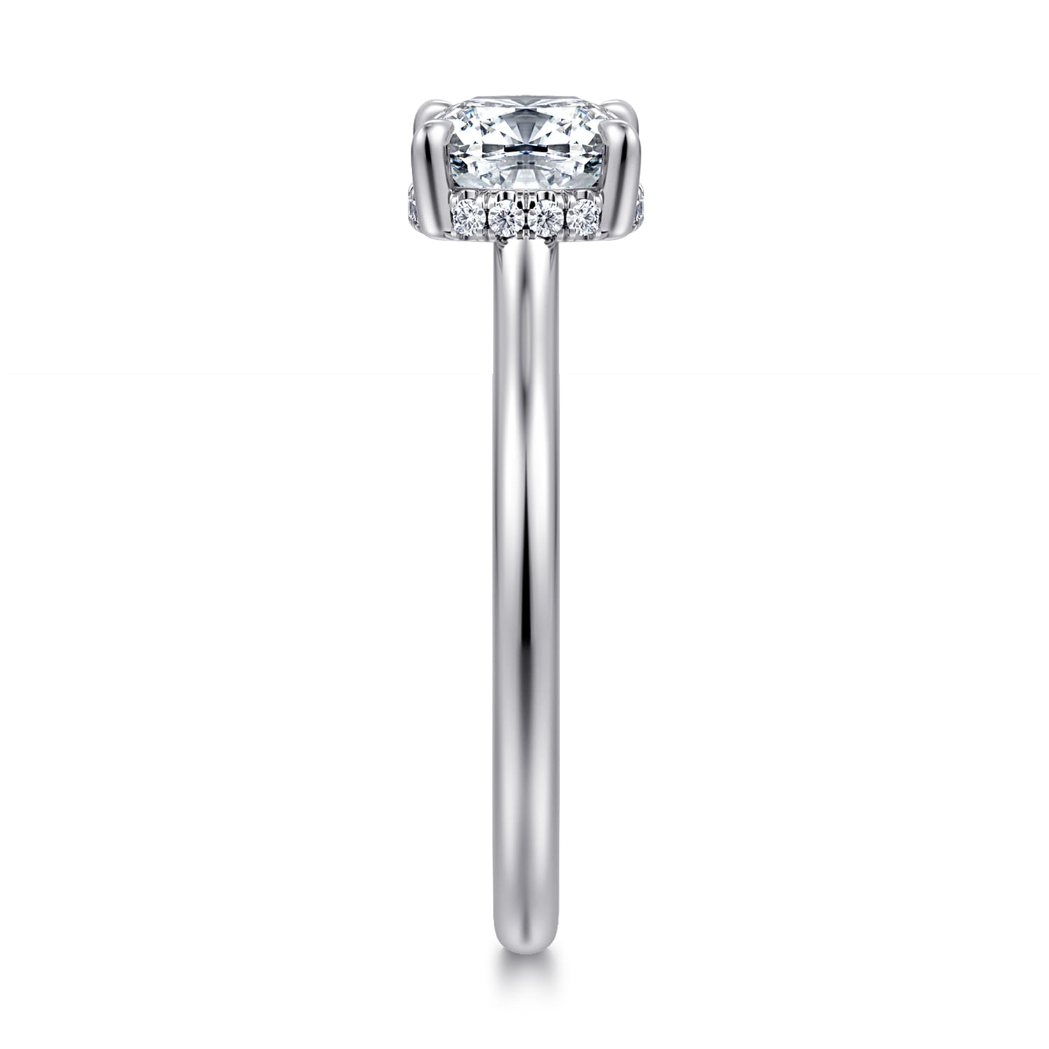 Aldon - 14K White Gold Cushion Diamond Engagement Ring - 0.08 ct - Shot 4