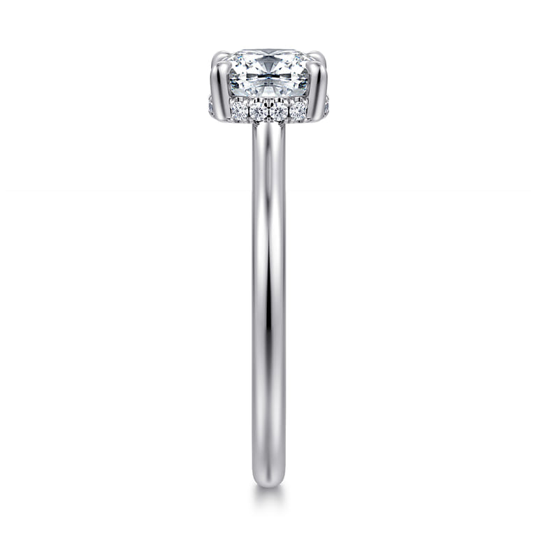 Aldon - 14K White Gold Cushion Diamond Engagement Ring - 0.08 ct - Shot 4