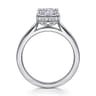 Reece - 14K White Gold Cushion Cut Bezel Prong Diamond Engagement Ring - 0.09 ct