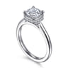 Reece - 14K White Gold Cushion Cut Bezel Prong Diamond Engagement Ring - 0.09 ct