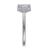 Reece - 14K White Gold Cushion Cut Bezel Prong Diamond Engagement Ring - 0.09 ct