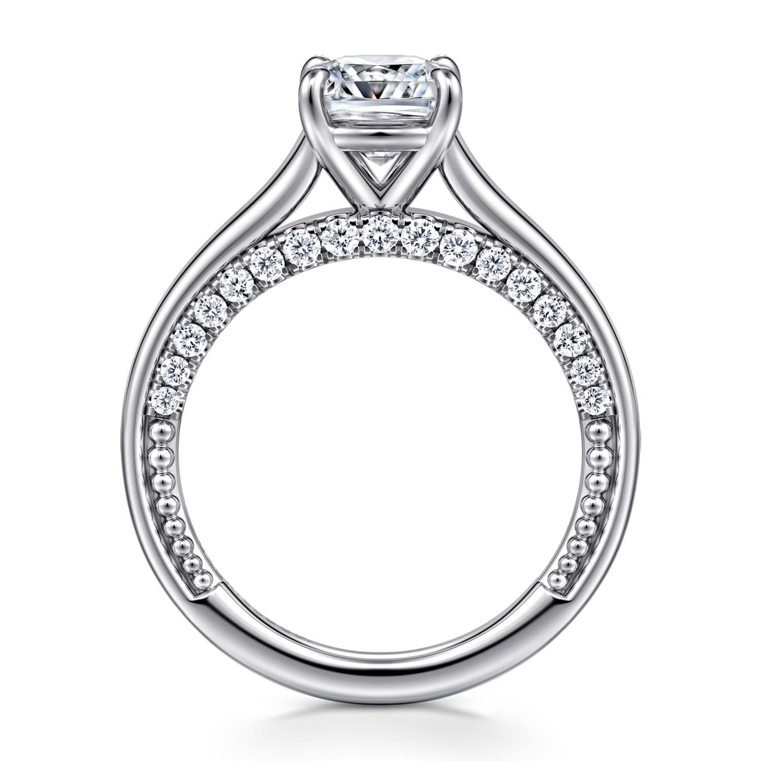 Rosey - 14K White Gold Cushion Cut Diamond Engagement Ring - 0.36 ct - Shot 2