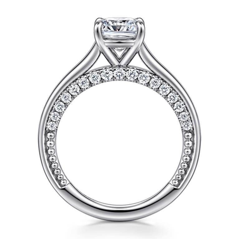 Rosey - 14K White Gold Cushion Cut Diamond Engagement Ring - 0.36 ct - Shot 2