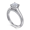 Rosey - 14K White Gold Cushion Cut Diamond Engagement Ring - 0.36 ct