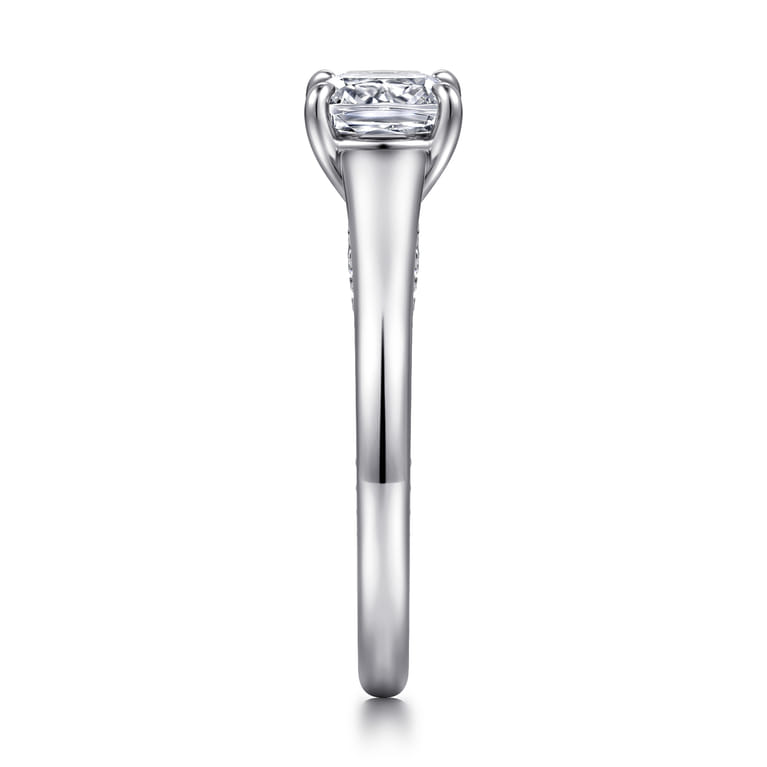 Rosey - 14K White Gold Cushion Cut Diamond Engagement Ring - 0.36 ct - Shot 4