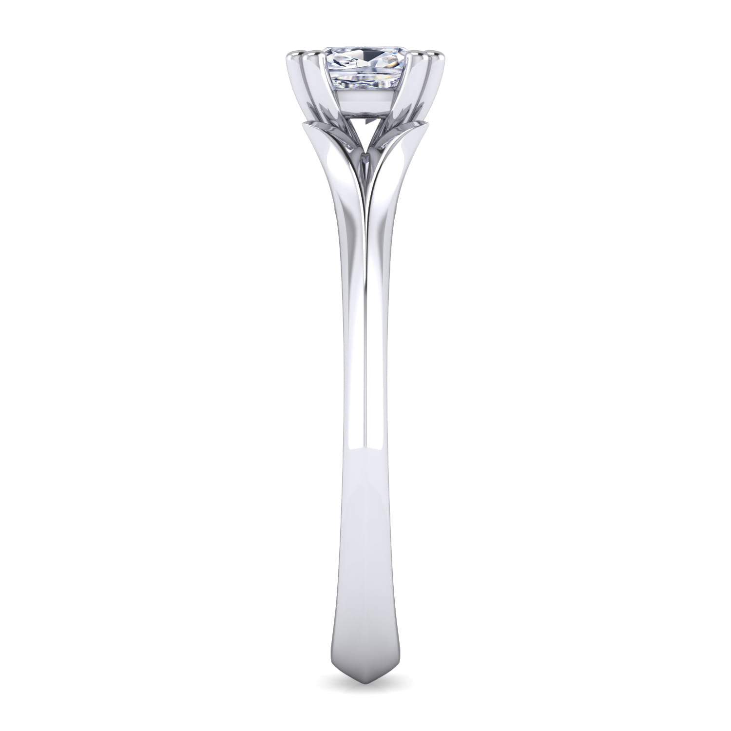 Ellis - 14K White Gold Cushion Cut Diamond Engagement Ring - Shot 5