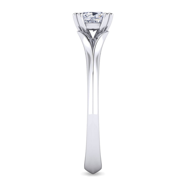 Ellis - 14K White Gold Cushion Cut Diamond Engagement Ring - Shot 5