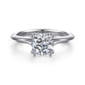 Ellis - 14K White Gold Cushion Cut Diamond Engagement Ring