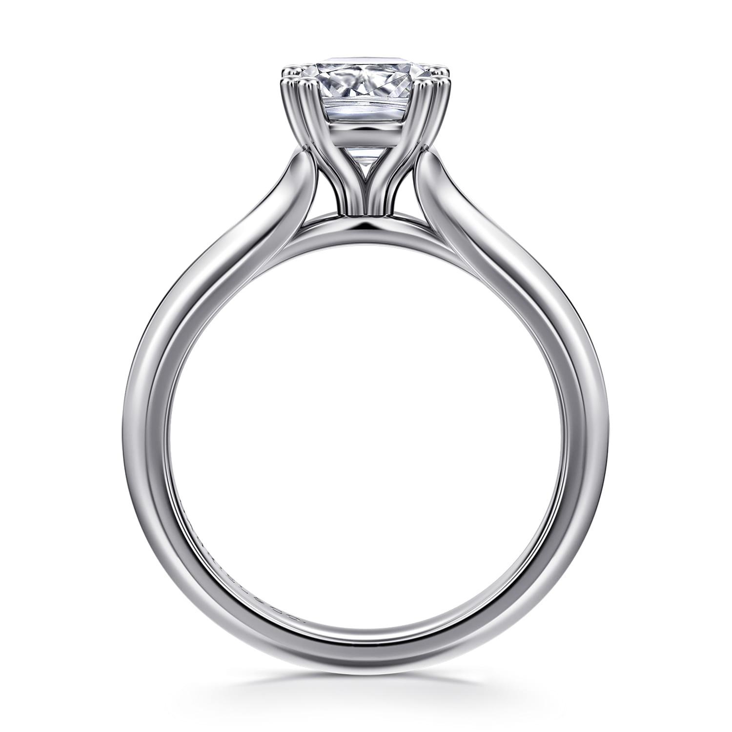 Ellis - 14K White Gold Cushion Cut Diamond Engagement Ring - Shot 2