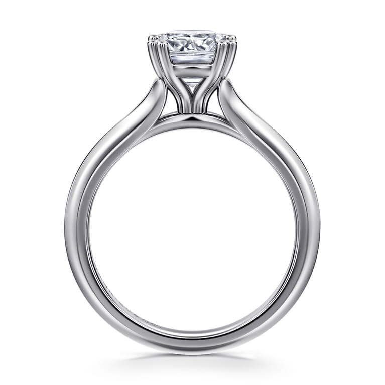 Ellis - 14K White Gold Cushion Cut Diamond Engagement Ring - Shot 2
