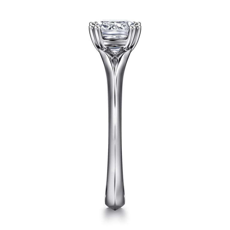 Ellis - 14K White Gold Cushion Cut Diamond Engagement Ring - Shot 4