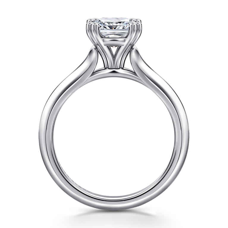Ellis - 14K White Gold Cushion Cut Diamond Engagement Ring - Shot 2