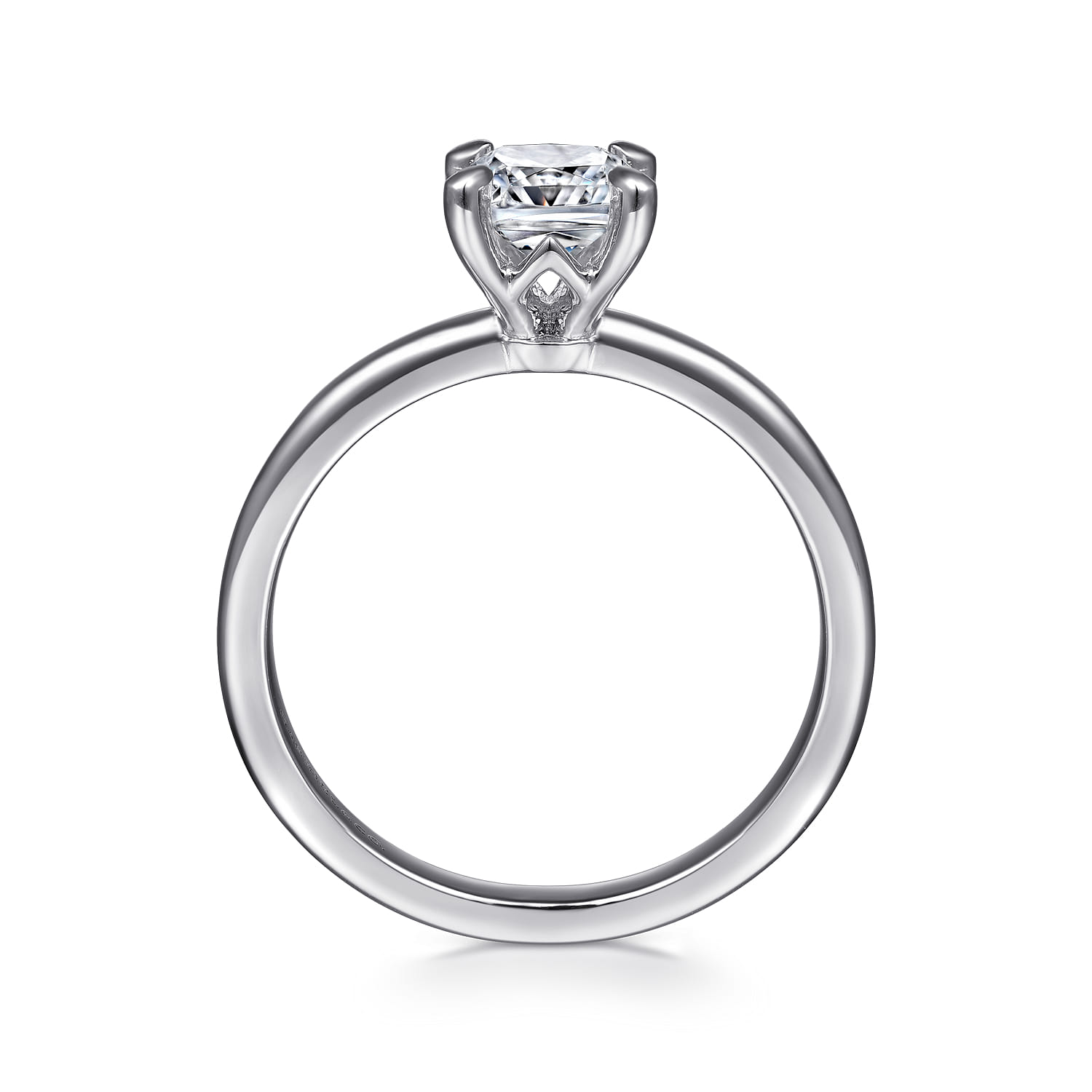 Ali - 14K White Gold Cushion Cut Diamond Engagement Ring - Shot 2