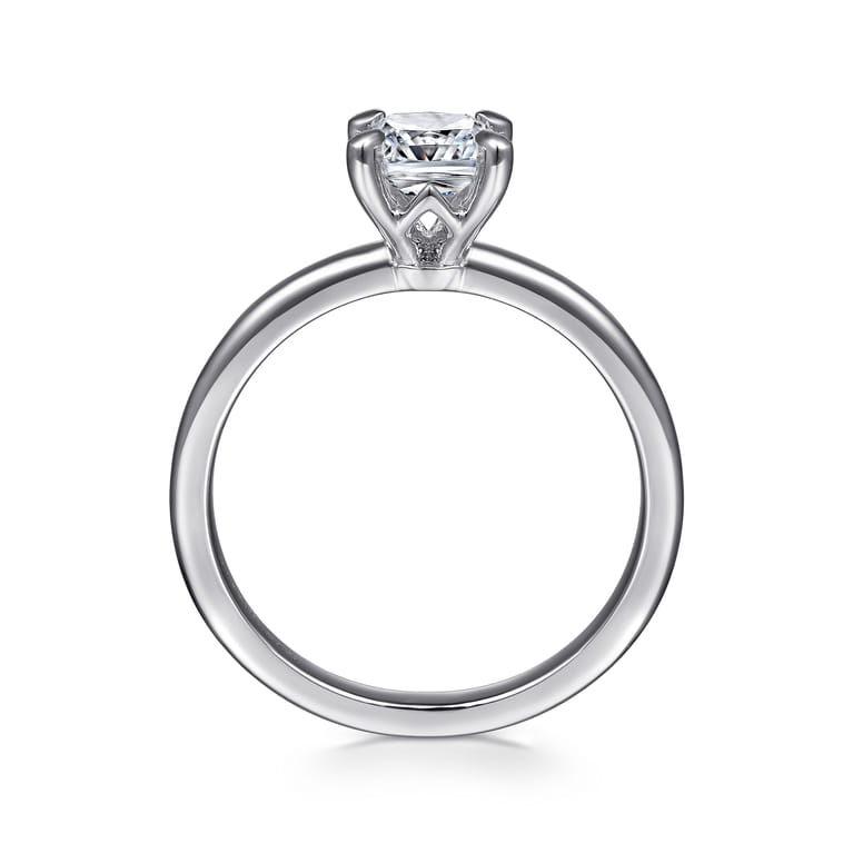 Ali - 14K White Gold Cushion Cut Diamond Engagement Ring - Shot 2