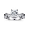 Ali - 14K White Gold Cushion Cut Diamond Engagement Ring