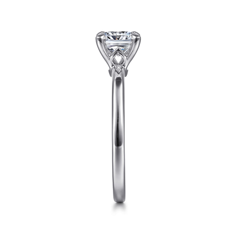 Ali - 14K White Gold Cushion Cut Diamond Engagement Ring - Shot 5