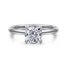 Ali - 14K White Gold Cushion Cut Diamond Engagement Ring