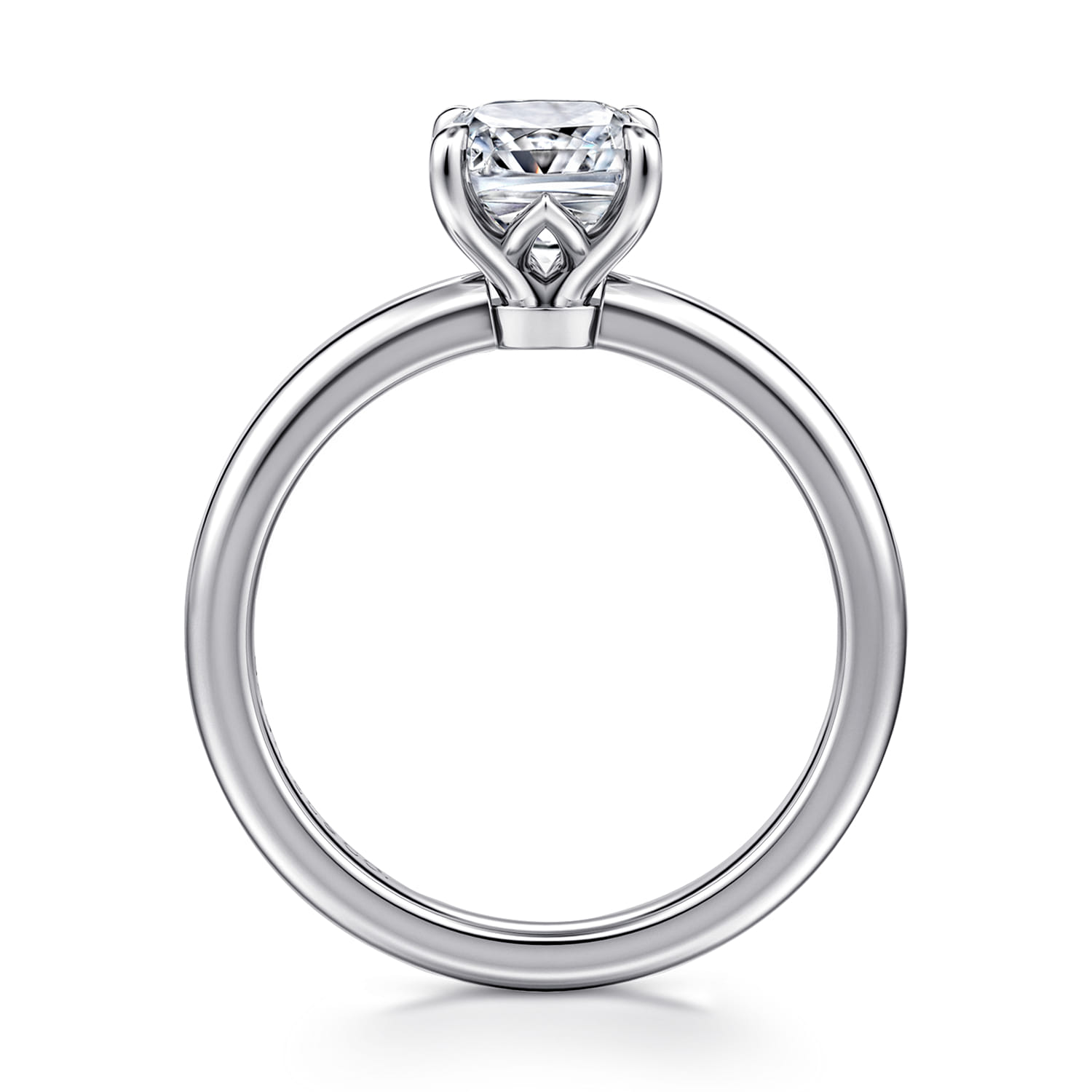 Ali - 14K White Gold Cushion Cut Diamond Engagement Ring - Shot 2