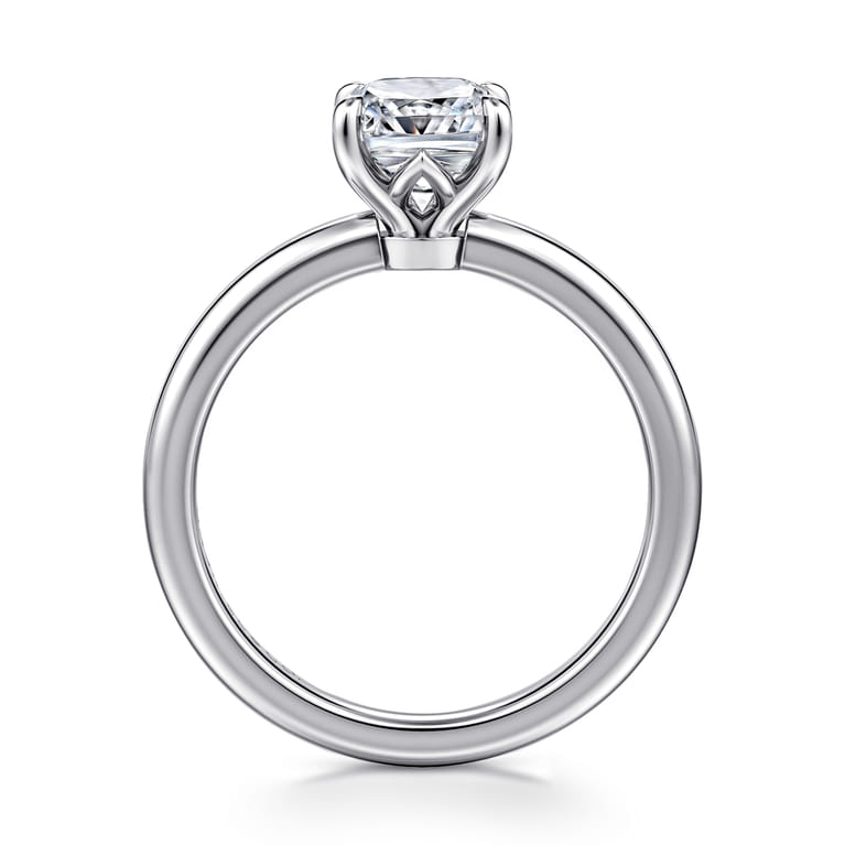 Ali - 14K White Gold Cushion Cut Diamond Engagement Ring - Shot 2