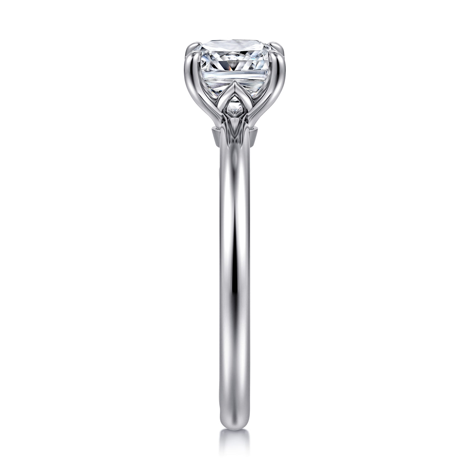 Ali - 14K White Gold Cushion Cut Diamond Engagement Ring - Shot 4